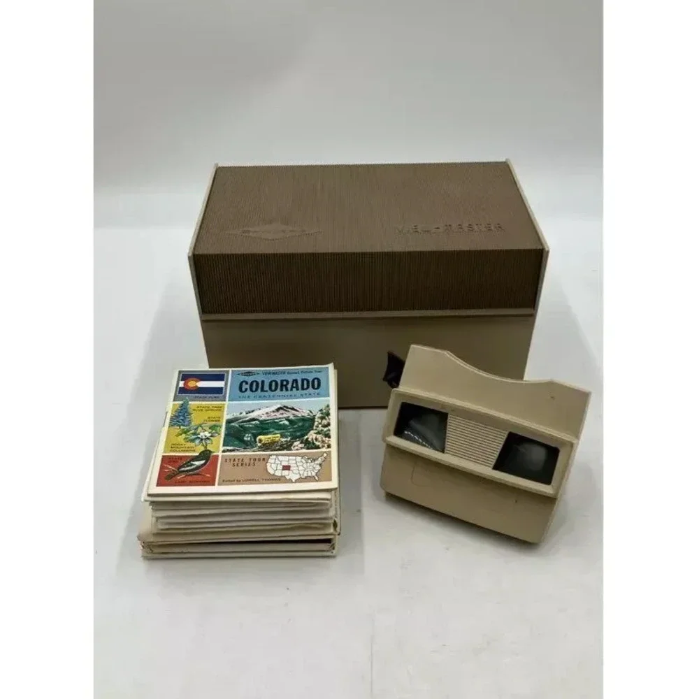 View Master W Cartridges And Books Vintage Beige Rotary Dial